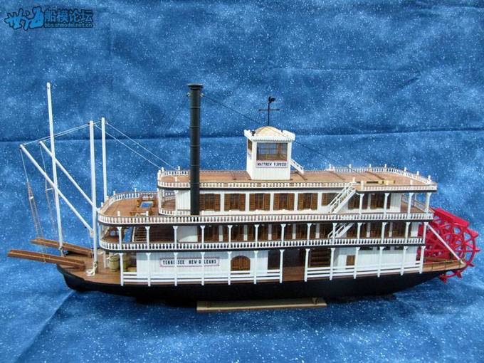 Scale 1/100 wood boat model kits Sternwheel steamer Mississippi 1870 ship model