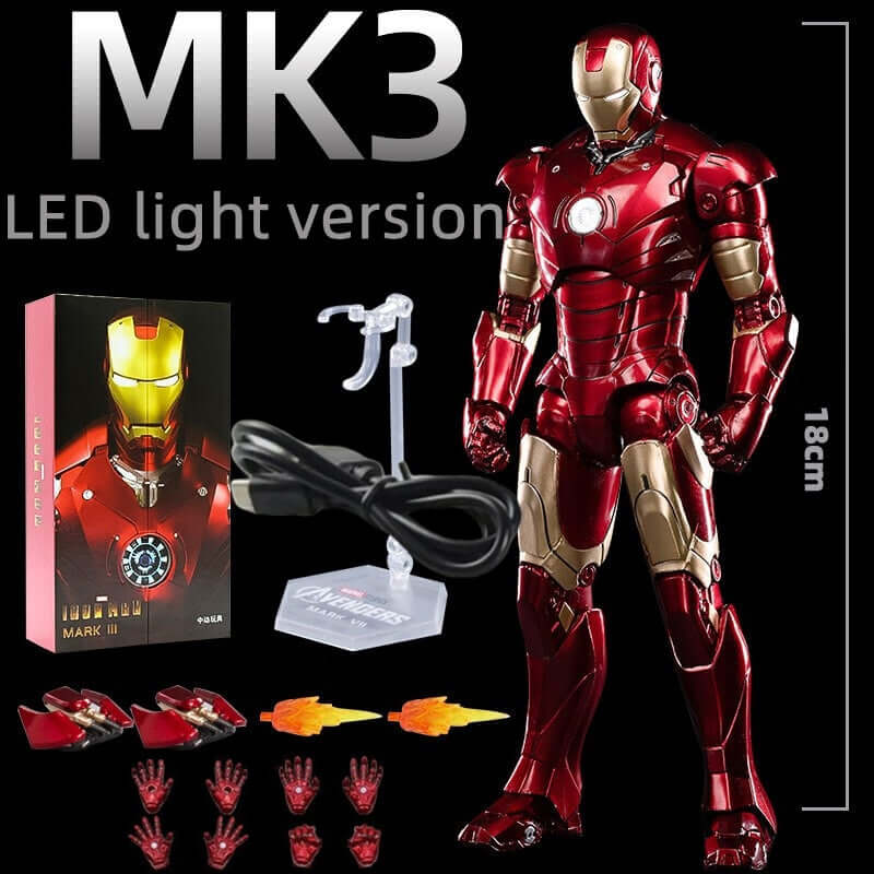 ZD 1/5 Iron Man MK3 Original Iron Monger Marvel legends LED lighting 10th Anniversary