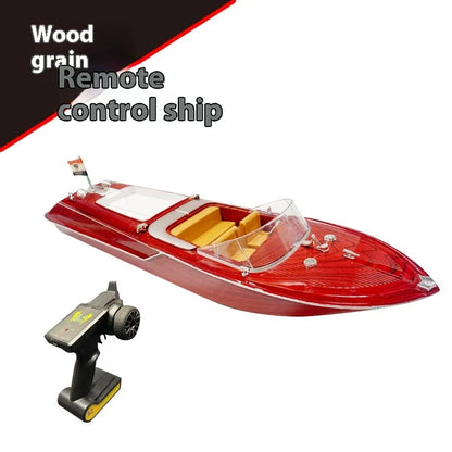 Remote Control Speedboat Toy High Speed  Sk-1 Rc Boat Simulated Wood Grain Retro Model Ornaments Custom Festival Gift Toys