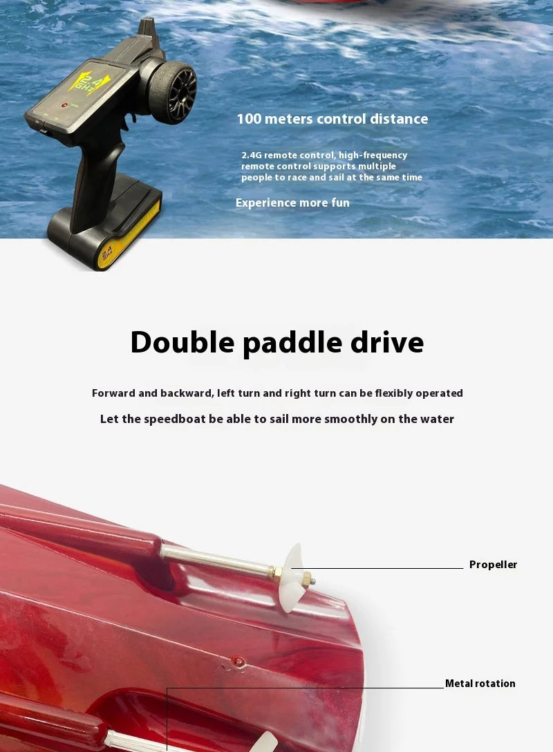Remote Control Speedboat Toy High Speed  Sk-1 Rc Boat Simulated Wood Grain Retro Model Ornaments Custom Festival Gift Toys