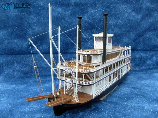Scale 1/100 wood boat model kits Sternwheel steamer Mississippi 1870 ship model -ardens toys